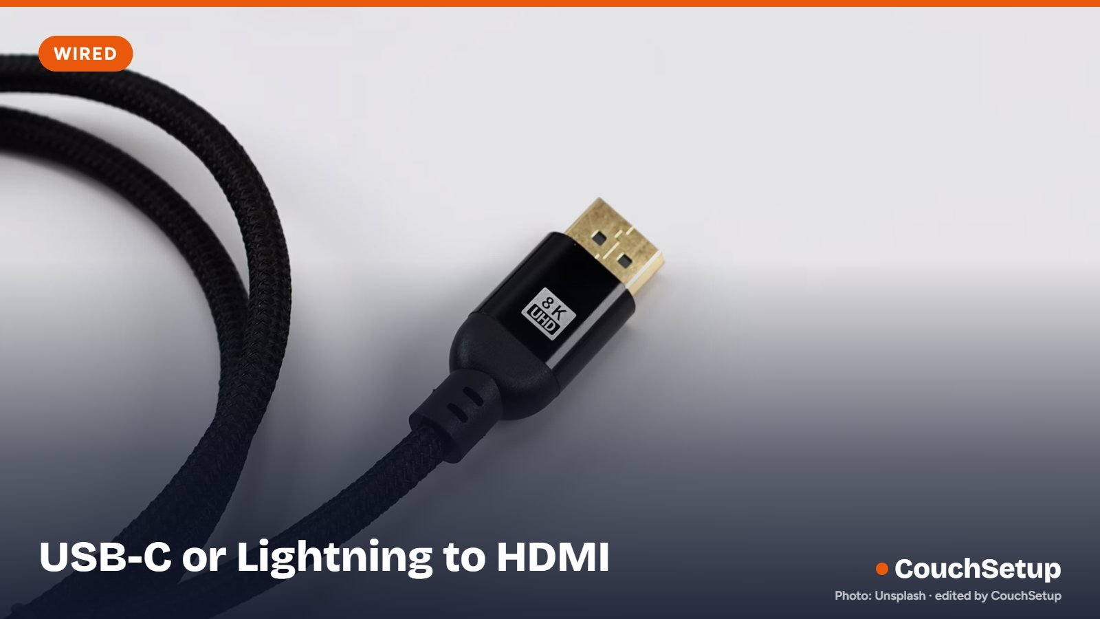 A phone connected to a TV with an HDMI adapter