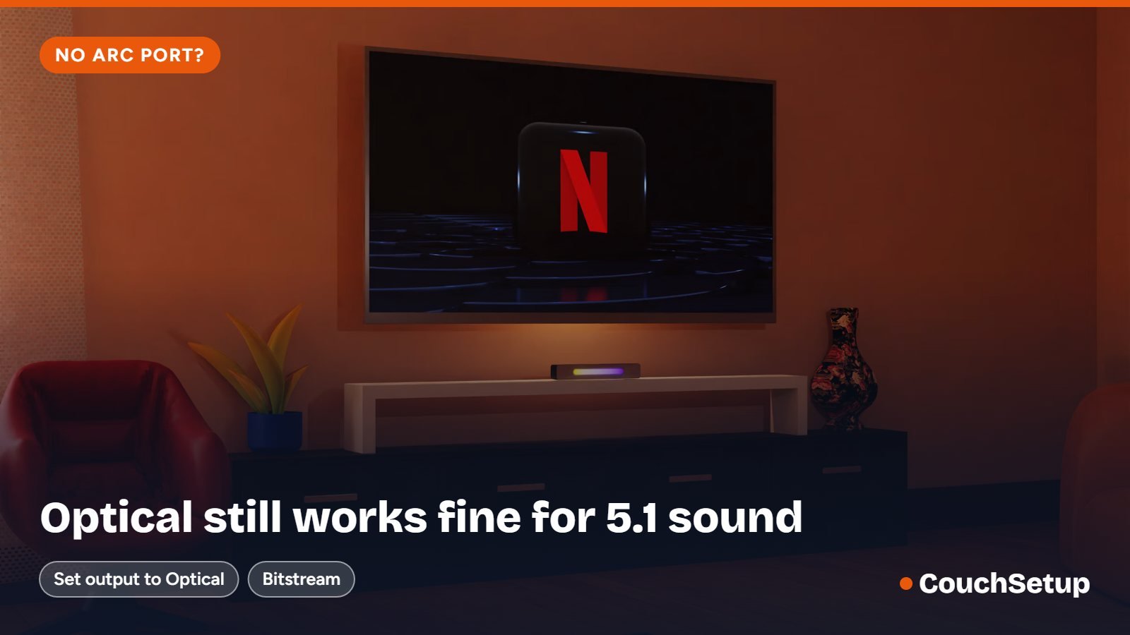 How to connect a soundbar to a TV with an optical cable for a wall-mounted TV